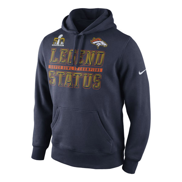 Men Denver Broncos Nike Super Bowl 50 Champions Parade Hoodie Navy